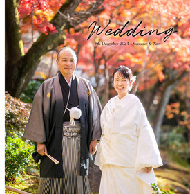 【挙式・披露宴】ファーストバイトはバームクーヘンで。美しい紅葉の中での結婚式です。