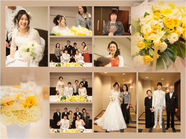 
退場後お二人で鐘を鳴らすシーンもいいですね。6頁目：結婚式アルバム