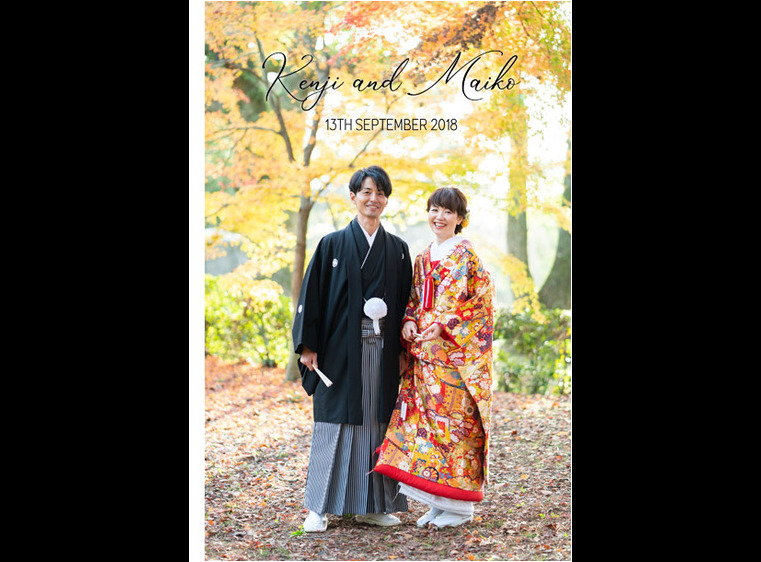 京都御所でのロケーション撮影のアルバムです。1頁目：結婚式アルバム