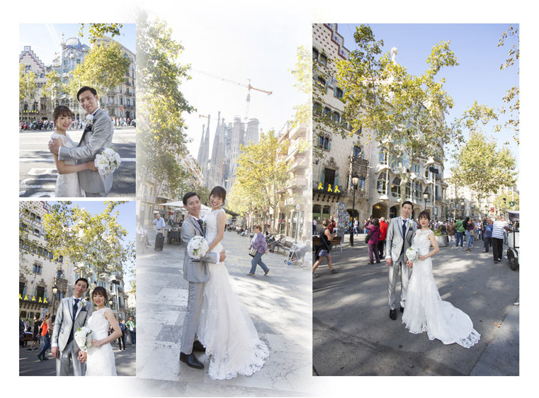 サグラダファミリアを中心に、スペインの各地で撮影をされました。2頁目：結婚式アルバム