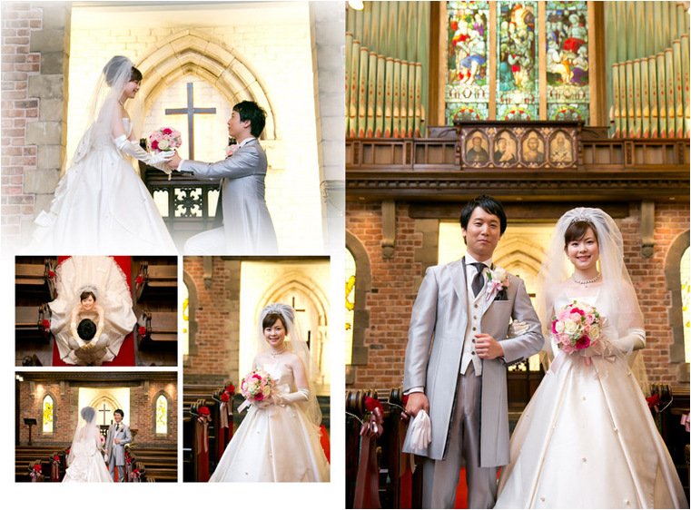 
結婚式場は名古屋駅からほど近いザグランクレール名古屋。2頁目：結婚式アルバム