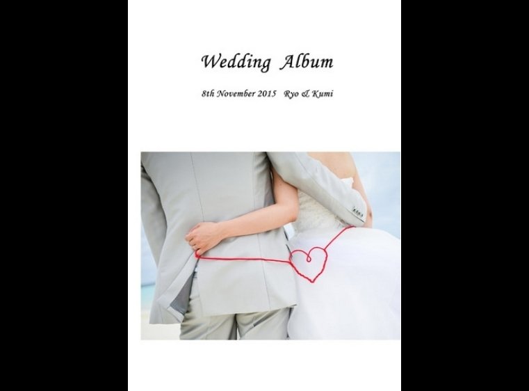 モルディブの美しさを存分に感じていただけるフォトウェディングのアルバムです。1頁目：結婚式アルバム