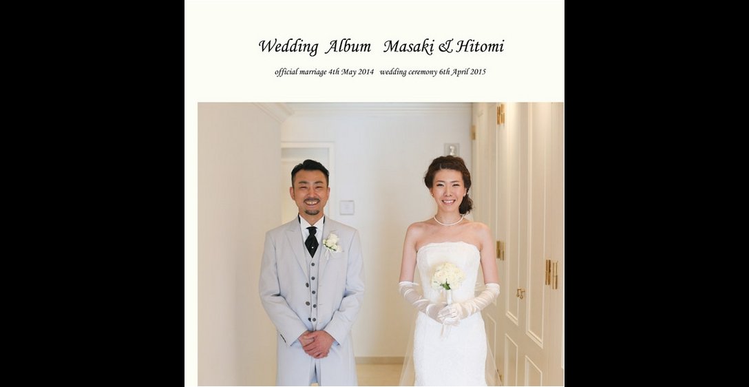 グアムのクリスタルチャペルでの結婚式です。1頁目：結婚式アルバム